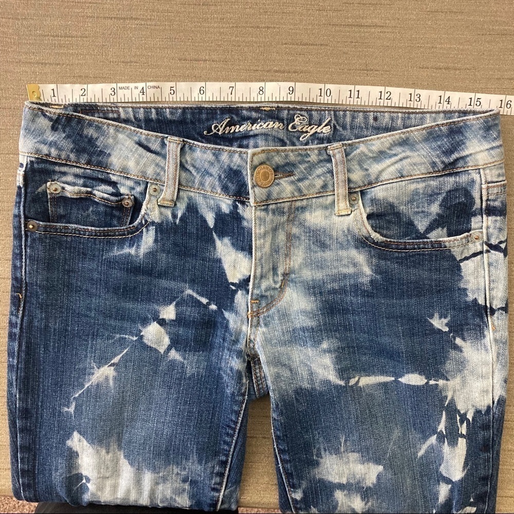 Custom Bleached American Eagle Straight Jeans 6 - image 8